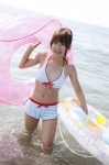 beach bikini_top hello_project_digital_books_82 ocean okai_chisato ponytail shorts swimsuit wet rating:Safe score:1 user:nil!