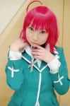 ahoge akashiya_moka blazer blouse cosplay crucifix hazuki_minami pink_hair rosario+vampire school_uniform rating:Safe score:0 user:nil!