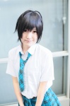 blouse cosplay idolmaster kikuchi_makoto pleated_skirt skirt tie tsubasa_(iii) rating:Safe score:0 user:pixymisa