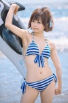 beach bikini cleavage ocean side-tie_bikini striped suu swimsuit wet rating:Safe score:0 user:nil!
