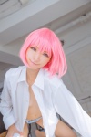 cleavage cosplay dress_shirt mike momo_velia_deviluke open_clothes panties pink_hair shinkon_keikaku tail to_love-ru rating:Safe score:1 user:nil!