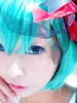 aqua_hair blouse cosplay hair_ribbons hatsune_miku necoco twintails vocaloid world_is_mine_(vocaloid) rating:Safe score:2 user:nil!
