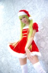 dress green_hair hair_clips santa_costume stocking_cap thighhighs yae_maiko zettai_ryouiki rating:Safe score:1 user:pixymisa