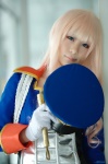 band_uniform cosplay gloves hat macross macross_frontier microphone mika pink_hair sheryl_nome rating:Safe score:0 user:nil!