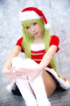 dress green_hair hair_clips santa_costume stocking_cap thighhighs yae_maiko zettai_ryouiki rating:Safe score:3 user:pixymisa