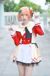 cosplay hoshizora_rin jacket love_live!_school_idol_project orange_hair pleated_skirt runta skirt straw_hat rating:Safe score:1 user:nil!