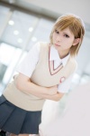 blouse cosplay kanda_midori misaka_mikoto pleated_skirt school_uniform skirt sweater_vest to_aru_kagaku_no_railgun rating:Safe score:0 user:xkaras