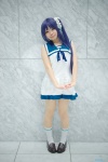 blue_hair cosplay hiradaira_chisaki hiyori nagi_no_asukara pantyhose sailor_dress school_uniform sheer_legwear side_ponytail socks rating:Safe score:1 user:nil!