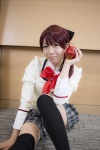 apple blouse bowtie cosplay hairbow kanzaki_airi pleated_skirt puella_magi_madoka_magica red_hair sakura_kyouko skirt thighhighs zettai_ryouiki rating:Safe score:0 user:pixymisa