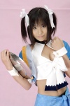 aizawa_tomomi apron cleavage cosplay hair_ribbons pia_carrot pia_carrot_3 suzukaze_yuuki twintails waitress rating:Safe score:1 user:nil!