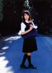 blouse bookbag doukei kneesocks mischishige_sayumi pleated_skirt school_uniform skirt sweater_vest rating:Safe score:0 user:nil!