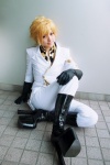 blazer blonde_hair boots cape code_geass cosplay crossplay elbow_gloves gino_weinberg gloves saya trousers rating:Safe score:0 user:nil!