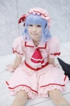 aisaki_mimi blouse blue_hair cosplay hat miniskirt remilia_scarlet skirt touhou umbrella rating:Safe score:1 user:nil!