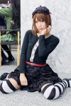 cosplay dress hagiwara_yukiho hairband idolmaster striped thighhighs tiered_skirt yae_maiko zettai_ryouiki rating:Safe score:2 user:pixymisa