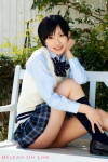 blouse kneesocks kuramochi_yuka pleated_skirt school_uniform skirt sweater_vest rating:Safe score:0 user:nil!