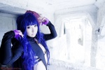 blue_hair bodysuit cape cleavage cosplay deep_rabbit macross macross_frontier macross_frontier:_itsuwari_no_utahime saku sheryl_nome rating:Safe score:0 user:nil!