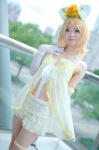 blonde_hair bloomers bra bracelet cosplay elbow_gloves flowers garter gloves hair_clips kagamine_rin lingerie necklace nepachi vocaloid rating:Safe score:1 user:pixymisa