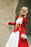 blonde_hair braid cosplay dress fate/series fate/stay_night kamui_arisa red_moon saber rating:Safe score:0 user:nil!