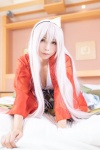 bed cleavage cosplay guguru hairband white_hair yukata yunohana_yuuna yuragisou_no_guguru-san yuragisou_no_yuuna-san rating:Safe score:0 user:nil!