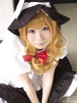 apron blonde_hair cosplay dress houdouin_lilith kirisame_marisa touhou witch_hat rating:Safe score:0 user:nil!