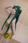 bikini cleavage cosplay green_hair horns lum swimsuit taika tiger_print urusei_yatsura rating:Safe score:0 user:nil!