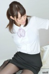 4k-star_159 black_legwear blouse miniskirt natsume_yuki pantyhose ponytail skirt vest rating:Safe score:0 user:nil!