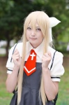 air blonde_hair blouse cosplay hairbow jumper kamio_misuzu midori_youko school_uniform rating:Safe score:0 user:nil!