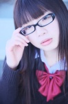 blouse cardigan cosplay emusuda_riria glasses original school_uniform rating:Safe score:1 user:nil!