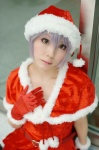 cosplay dress gloves nagato_yuki santa_costume shawl silver_hair stocking_cap suzumiya_haruhi_no_yuuutsu yukino_koro rating:Safe score:0 user:nil!