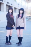 blouse cardigan cosplay emusuda_riria kneesocks original pleated_skirt sagiri school_uniform skirt rating:Safe score:3 user:nil!