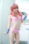 bikini boots cosplay hair_clips pantyhose pink_hair ran_(urusei_yatsura) swimsuit urusei_yatsura yomomi rating:Safe score:2 user:nil!