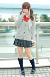 bandaid blouse cardigan cosplay kneesocks original pleated_skirt school_uniform shimizu_miki skirt twintails rating:Safe score:1 user:nil!