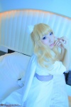 bed blonde_hair cape cosplay deep_rabbit dress macross macross_frontier macross_frontier:_itsuwari_no_utahime saku sheryl_nome thighhighs rating:Safe score:0 user:nil!