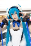 aqua_hair choker corset cosplay hair_ribbons hair_scrunchie hatsune_miku headset ribbons ribbon_tie tatsuki_(ii) twintails vocaloid rating:Safe score:0 user:pixymisa
