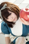 apple apron cosplay gun hair_ribbon kneesocks maid maid_uniform mochigome_arare original rating:Safe score:0 user:pixymisa