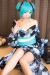 aqua_hair cosplay hatsune_miku necoco panties project_necoco-f twin_buns vocaloid yukata rating:Safe score:2 user:nil!
