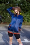 amane_suzuha cosplay kneesocks michiko shorts steins;gate track_jacket twin_braids rating:Safe score:1 user:nil!