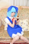 blouse blue_hair cirno cosplay hairbow jumper shizuku socks touhou rating:Safe score:0 user:nil!