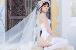 garter_straps karin_(iii) necklace panties strapless thighhighs wedding_dress wedding_veil rating:Safe score:2 user:pixymisa