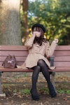 black_legwear blouse coat handbag hat hiokichi pantyhose ribbon_tie rating:Safe score:0 user:pixymisa