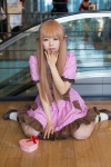 bow cosplay dress hairbows ichinomiya_kanna original red_hair socks twintails rating:Safe score:0 user:pixymisa