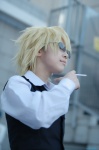 blonde_hair cigarette cosplay crossplay dress_shirt durarara!! heiwajima_shizuo nakoto sunglasses vest rating:Safe score:0 user:nil!