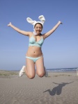 animal_ears beach bikini bunny_ears cleavage ocean shinozaki_ai swimsuit rating:Safe score:0 user:nil!