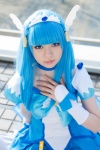aoki_reika asagiri_moni blouse blue_eyes blue_hair bow choker cosplay cure_beauty gauntlets pleated_skirt pretty_cure skirt smile_precure! tiara rating:Safe score:0 user:pixymisa
