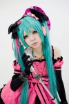 aida_yukiko aqua_hair cosplay dress gloves hatsune_miku microphone pantyhose romeo_to_cinderella_(vocaloid) twintails vocaloid rating:Safe score:2 user:DarkSSA