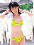 bikini blouse open_clothes satonaka_rin striped swimsuit rating:Safe score:0 user:nil!