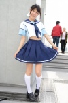 cosplay kneesocks love_plus pleated_skirt sailor_uniform scarf school_uniform shino_kei skirt skirt_lift takane_manaka rating:Safe score:1 user:pixymisa
