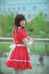 apron bows cosplay dress katou_mari original thighhighs zettai_ryouiki rating:Safe score:0 user:pixymisa