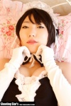 apron bed cleavage cosplay dress elbow_gloves gloves hairband kore_ga_watashi_no_goshujin-sama maid maid_uniform please_order_love saku sawatari_izumi rating:Safe score:1 user:nil!