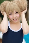 aisaka_taiga blonde_hair cosplay hair_buns koyomi pool school_swimsuit swimsuit toradora! wet rating:Safe score:3 user:nil!